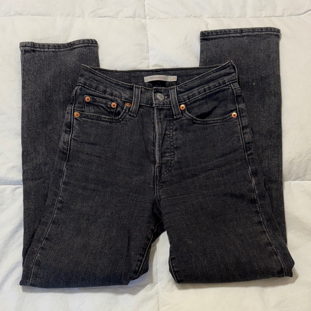 Levi’s Wedgie Straight Crop Washed Black Women's Jeans